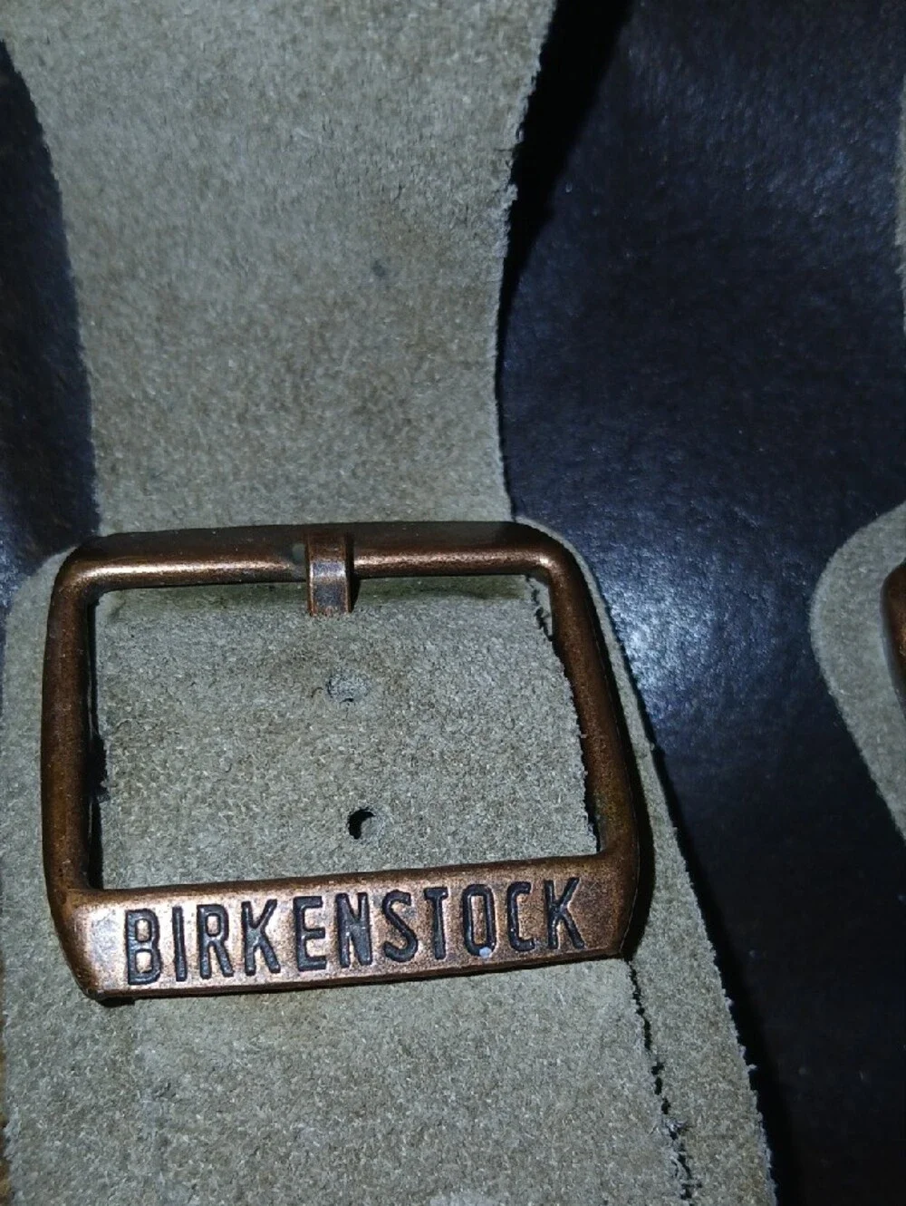 Birkenstock Olive Suede Double-Buckle Sandals with Bronze Buckles Sz: W 10 M 8